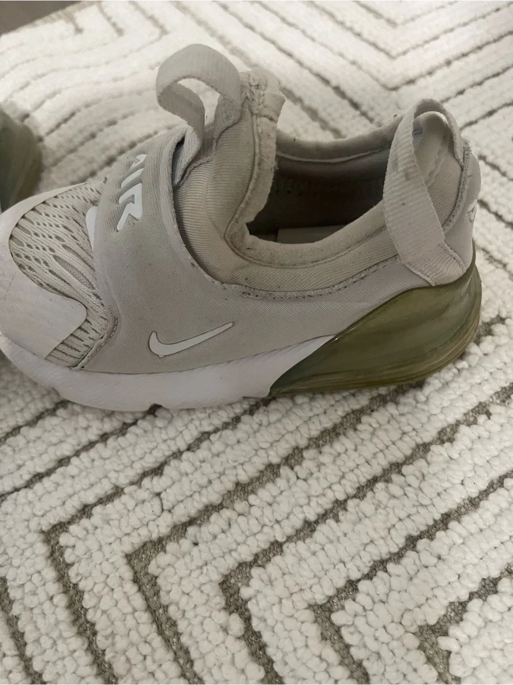 Nike Kids Air Slip-On Sneakers in Light Gray and White